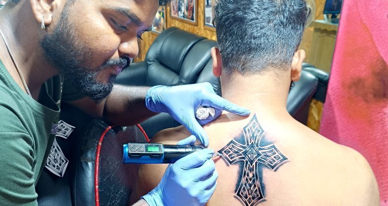 The Allure of Cross Tattoos for the Back at Gupta Tattoo Studio Goa